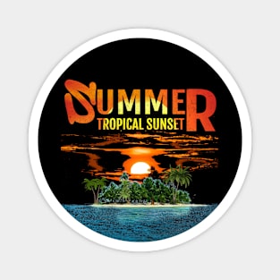 Tropical Summer Sunset Magnet